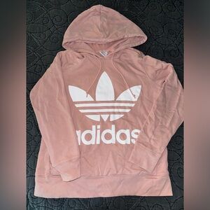 adidas pink logo hoodie